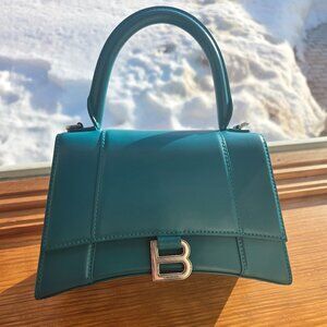 Deep Teal Balenciaga Hourglass Top Handle Bag- Small-New Without Tags